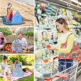 thumbnail image 3 of Reusable Grocery Bags For Shopping Packable Large Tote Bag Foldable Bulk Washable with Handles 2-4-6-8 Pack Groceries Bags, 3 of 7