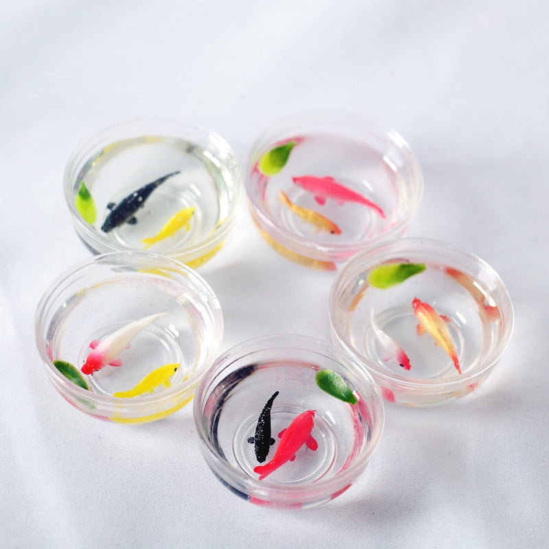 5Pcs Mini Fish Bowl Decorations Miniature Fish Tank Models Miniature Goldfish Tank Ornaments