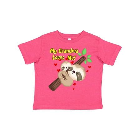 

Inktastic My Grandma Loves Me Sloth Gift Toddler Boy or Toddler Girl T-Shirt