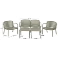 thumbnail image 4 of Safavieh Thompson 5 - Piece Polyethylene Outdoor Conversation Set, Green, 4 of 10