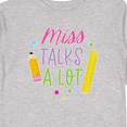 thumbnail image 4 of Inktastic Back To School Miss Talks a Lot Girls Long Sleeve Toddler T-Shirt, 4 of 5
