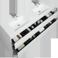 thumbnail image 2 of Resenkos Wall Cabinet, Wall Mount Cabinet,72" Wall-Mounted Bathroom Storage Vanity Cabinet with Sink,2 Resin Top Basin and 4 Soft Close Drawers, Glossy White, 2 of 15