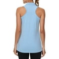 thumbnail image 4 of Xidunhg Women's Sleeveless Tank Top Golf Polo Shirts Summer Sports Athletic Fashionable Workwear-Quick Dry Light Blue 2XL, 4 of 8