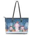 thumbnail image 4 of ZUXONGSY Christmas Axolotl Print Handbag for Women Lightweight Shoulder Bag PU Leather Top Handle Tote Bag with Handle for Dating Shopping, 4 of 6
