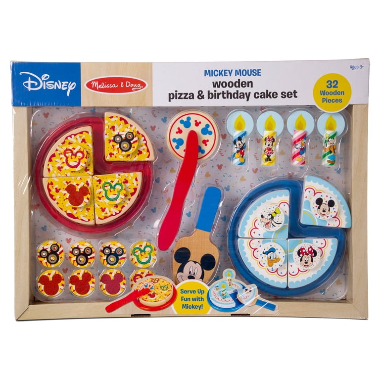 Melissa & Doug Mickey Mouse Wooden Pizza and Birthday Cake Play