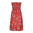 thumbnail image 5 of Usmixi Women Flowy Pleated Dress Summer Beach Boho Floral Print Strapless Sundress Sexy Tube Top Swing Hem Mini Dresses Red m, 5 of 7
