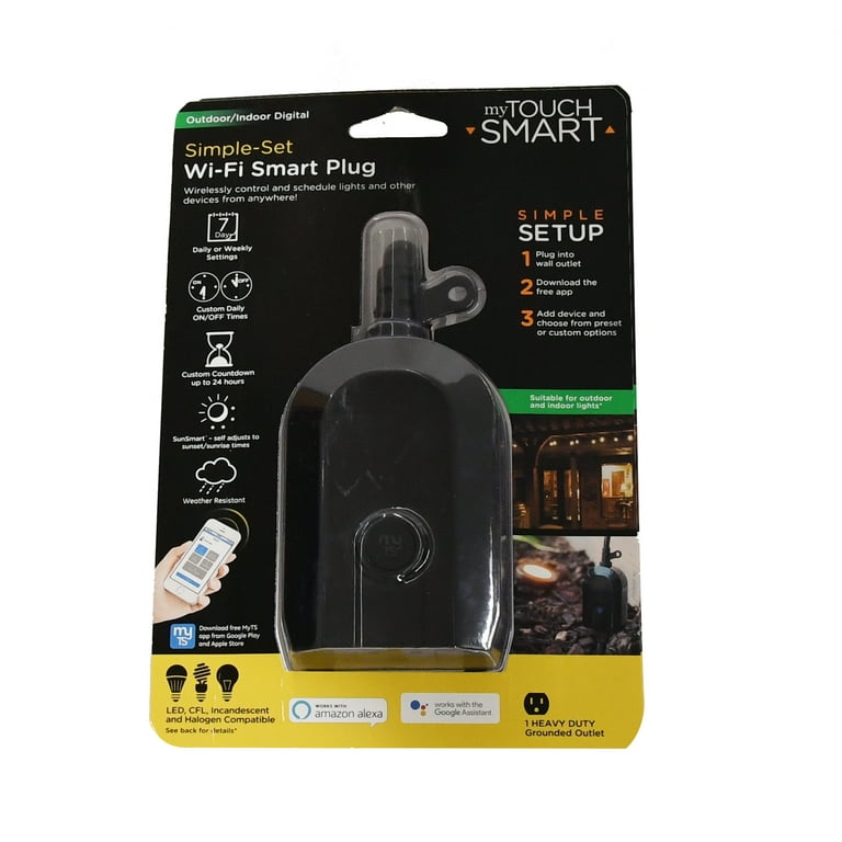 Best Buy: myTouchSmart Plug-In Outdoor Wi-Fi Smart Switch Black 39845