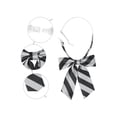 thumbnail image 3 of INSPIRAR CHIC Lazos de Mujer Estilosos con Banda Elástica Ajustable, Lazos Pre-atados a Rayas, 1 pieza Negro Plata, 3 of 6