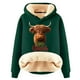 thumbnail image 1 of WILLBEST Sudadera Deportiva para Mujer con Capucha y Estampado Navideño de Vaca XXXX-Grande, 1 of 4