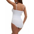 thumbnail image 3 of INSPIRE CHIC Womens'  V Neck Seamless Sleeveless Bodysuit Shapewear Tummy Control Briefs Body Shaper 3XL White, 3 of 5