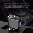 thumbnail image 3 of Divisor de enchufe para encendedor de cigarrillos de 100W, adaptador de cargador de coche, carga rápida USB Dual, pantalla de voltaje compatible (12V-24V), 3 of 5