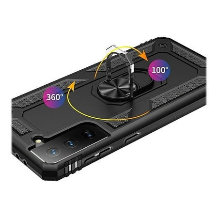 SaharaCase - Military Kickstand Series Case for Samsung Galaxy S21 FE 5G - Black