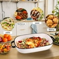 thumbnail image 2 of 6 Quart Large Rectangular Baking Dish, 16x11 Inches Ceramic Baking Pan Casserole Dish for Cooking,Kitchen and Daily Use, Safe for Oven Microwave Refrigerator Disinfection Cabinet and Dishwasher,White, 2 of 7