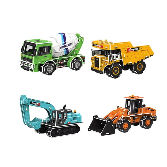 Esquirla 4 Pieces 3D Cardboard Model Car s 3D Puzzle Toys for Children Kids S