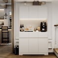thumbnail image 1 of Homfa 70.9'' Tall Kitchen Pantry Cabinet with Charge Station & Led Light, 3 Drawer Storage Cabinet with Adjustable Shelves, White, 1 of 1