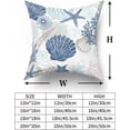 thumbnail image 5 of Nautical Coastal Throw Pillow Covers 20x20 Inch Pack of 2 Summer Blue Ocean Themed Pillow Covers Seashell Starfish Beach Decorative Pillowcase Square Cotton Cushion Cover for Bedroom Sofa Home Decor, 5 of 6