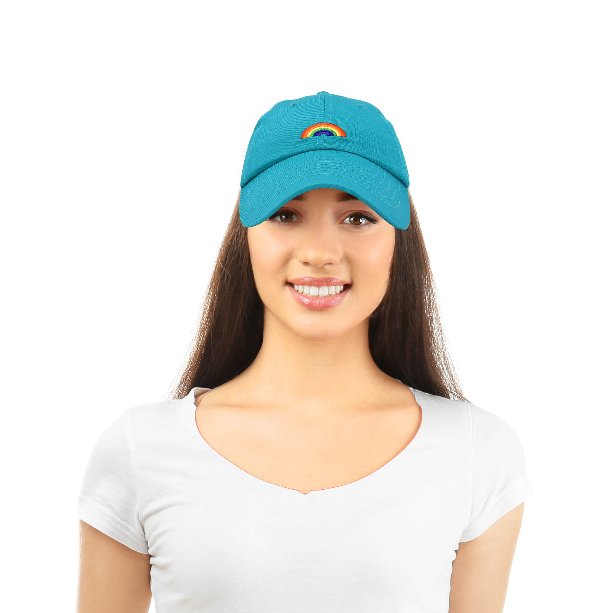 DALIX Rainbow Baseball Cap Womens Hats Cute Hat Soft Cotton Caps in Teal - image 2 of 7
