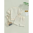 thumbnail image 2 of nvzhuang Infant Boys Summer Clothes Outfits Short Sleeve Tops and Elastic Waist Shorts 2Pcs Suit, 2 of 9