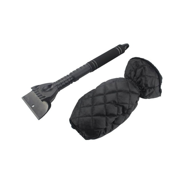 Removedor de hierro retráctil para parabrisas de coche con guante, herramienta de eliminación de nieve para coches, camiones, SUV, Vie ajustable , Guante negro