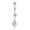 White, variant on AVORA 10K Yellow Gold Simulated Diamond CZ Teardrop Dangle Belly Button Ring Body Jewelry (14 Gauge)