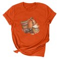 thumbnail image 1 of Tops Para Mujer Salir Tops Moda Casual Verano Cuello Redondo Ocio Manga Corta Impresión de Acción de Gracias Odeerbi  ODB150620, 1 of 6