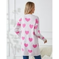 thumbnail image 4 of Women's Cardigan Sweater Heart Sweater Open Front Buton Down Soft Knit Cardigans Sweater, 4 of 6