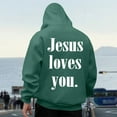 thumbnail image 4 of Mens Jesus Hoodies God Bible Verse Religious Christian Faith Pullover Sweatshirts Spring Fall Dark Green XXL, 4 of 6