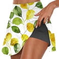 thumbnail image 2 of LEBONYARD Womens Plus Size Shorts,Women's Breathable Quick-Dry Yoga Skort,Women's Summer Leaf Print Pleated Tennis Skirts Stretchy Yoga Fake Two Piece Shorts Skirt Green XXL, 2 of 7