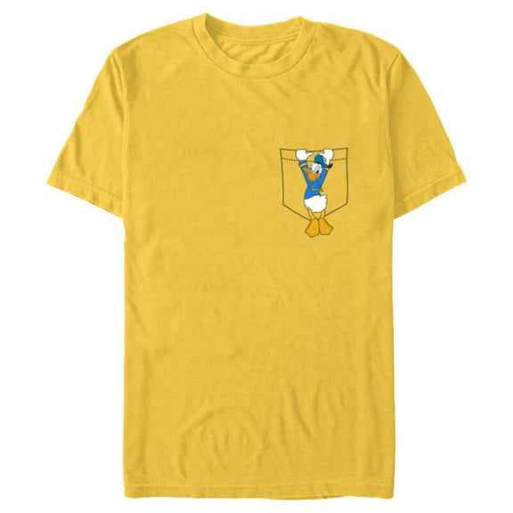 Disney Mickey & Friends Donald Duck Small Pocket - Short Sleeve Blended T-Shirt for Adults - Customized-Yellow