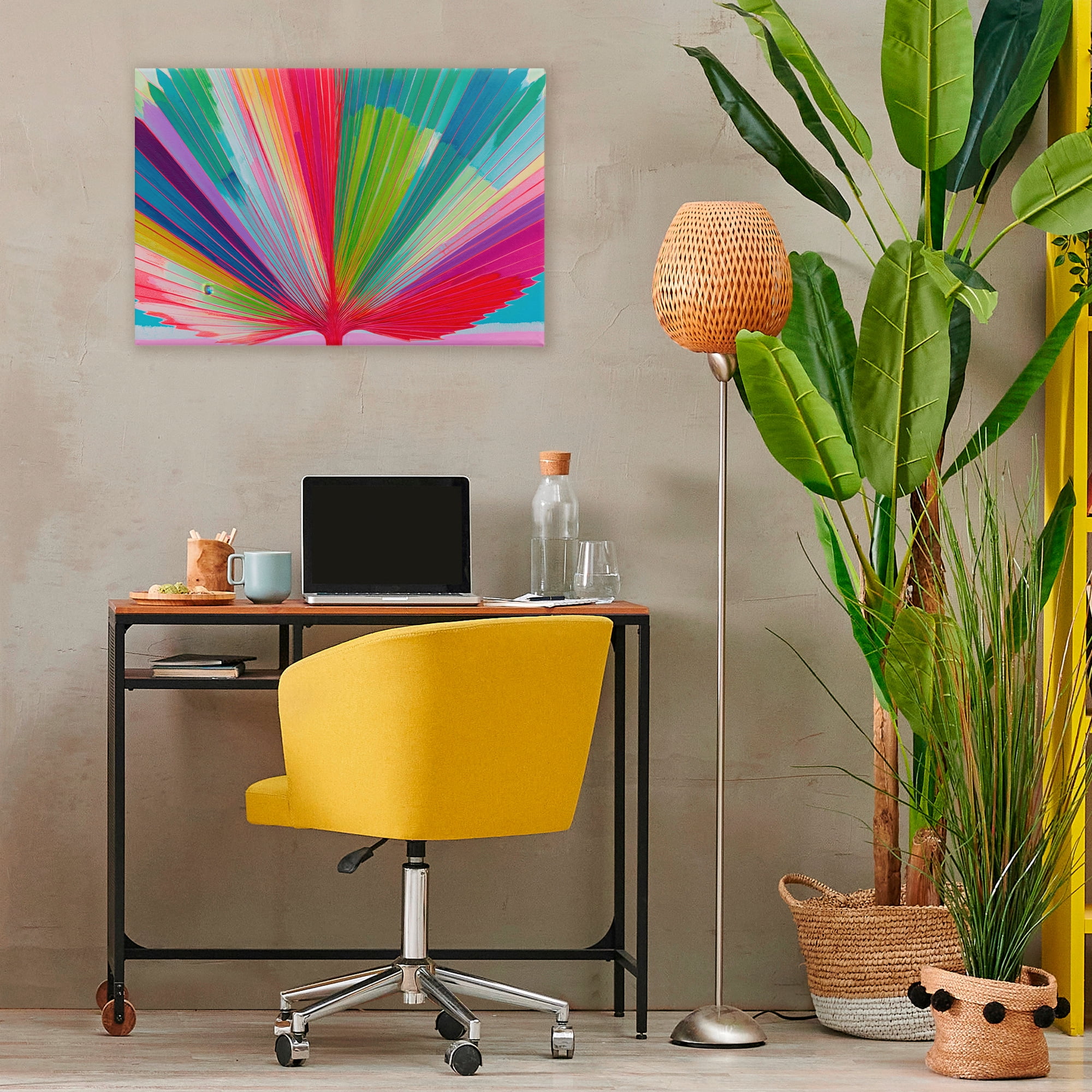 Stupell Industries Palm Fan In Spectrum Canvas Wall Art, design by Chromatic Storm Studio
