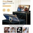 thumbnail image 3 of LeYi For Samsung Galaxy A13 5G Phone Case:2pcs Tempered Glass Screen Protector and 360° Rotatable Ring Mount Magnetic Stand,Rose Gold Plated Edge Protector Samsung A13 5G Phone Case, Blue, 3 of 8