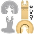 thumbnail image 2 of 4Pcs Diamond Carbide Oscillating Saw Blade Set Quick Release Mixed Oscillating Multi Tool Blade Universal Semi Circle Boot Straight Cutting Oscillating Tool Blade for Tile Grout-4pcs-, 2 of 10