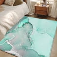 thumbnail image 5 of Aqua Marble Large Area Rugs for Bedroom Living Room, Soft Non Slip Carpet Bedside Rug, Modern Abstract Waves Silvery Farmhouse Rectangular Floor Cover Kitchen Accent Rug 3'x5' for Dining Room/Office, 5 of 9