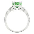 thumbnail image 4 of Solitaire with Accents Engagement Ring for Women - 2.1ct Simulated Green Diamond in 18K White Gold Promise Ring, 4 of 6