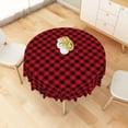 thumbnail image 6 of Christmas Red Buffalo Check Round Tablecloth,60 Inch,Washable Stain Resistant Table Cover for Holiday Party, 6 of 6