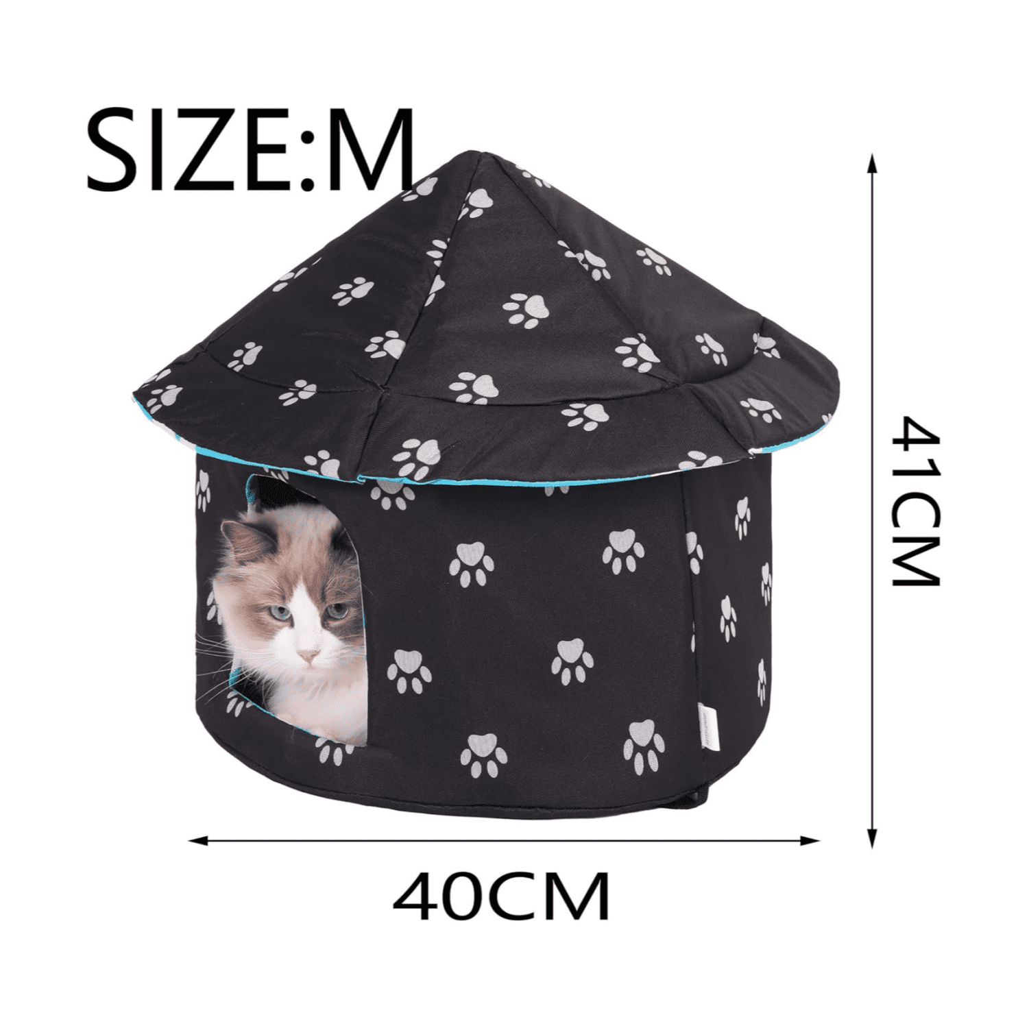 Weatherproof Warm Stray Cat Shelter Insulated Waterproof Outdoor Cat House Small Dog & Rabbit Hutch