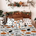 thumbnail image 4 of Luxury Fuzzy Halloween Blanket Pumpkin Ghosts Bat Spider Web Cat Maple Leaf Throw Blanket for Couch Lightweight Cozy Soft and Warm Plush Throws Blankets for Sofa Bed Living Room in Fall 40"x30", 4 of 6