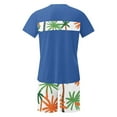 thumbnail image 4 of VBTAPA Mens Hawaiian Short Sets 2025 Summer 2 Piece Outfits Oversized Drop Shoulder T Shirts and Shorts Tracksuit Sets with Pockets Limited Time Sales Blue XXXL, 4 of 6