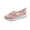 Pink, variant on T-Space Women's Topnotch Sneakers Hidden Wedge Canvas Shoes Slip-On Comfort Flat Beige