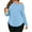 Blue, variant on Plus Size Women Solid Color Long Sleeved Off Shoulder Casual Irregular Hem Shirt Tops
