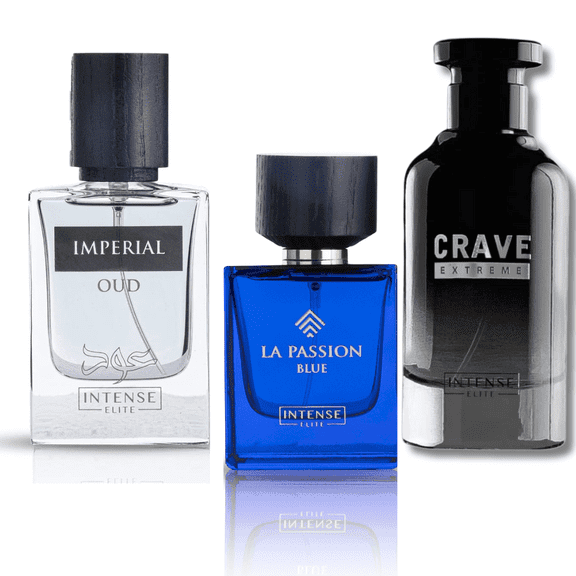 Best Collection For Men Crave Extreme,LA PASSION BLUE EDP - 100Ml (3.4Oz) & Imperial Oud for Men - 50ml (1.6Oz) By Intense Elite