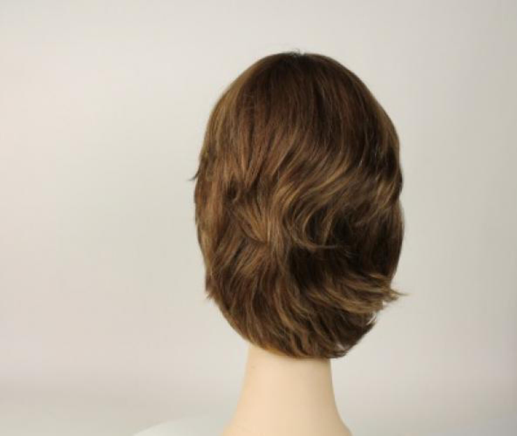 European Human Hair Freeda Wig Regina Light Brown With Warm Blonde Highlights Multi Skin Top Size L