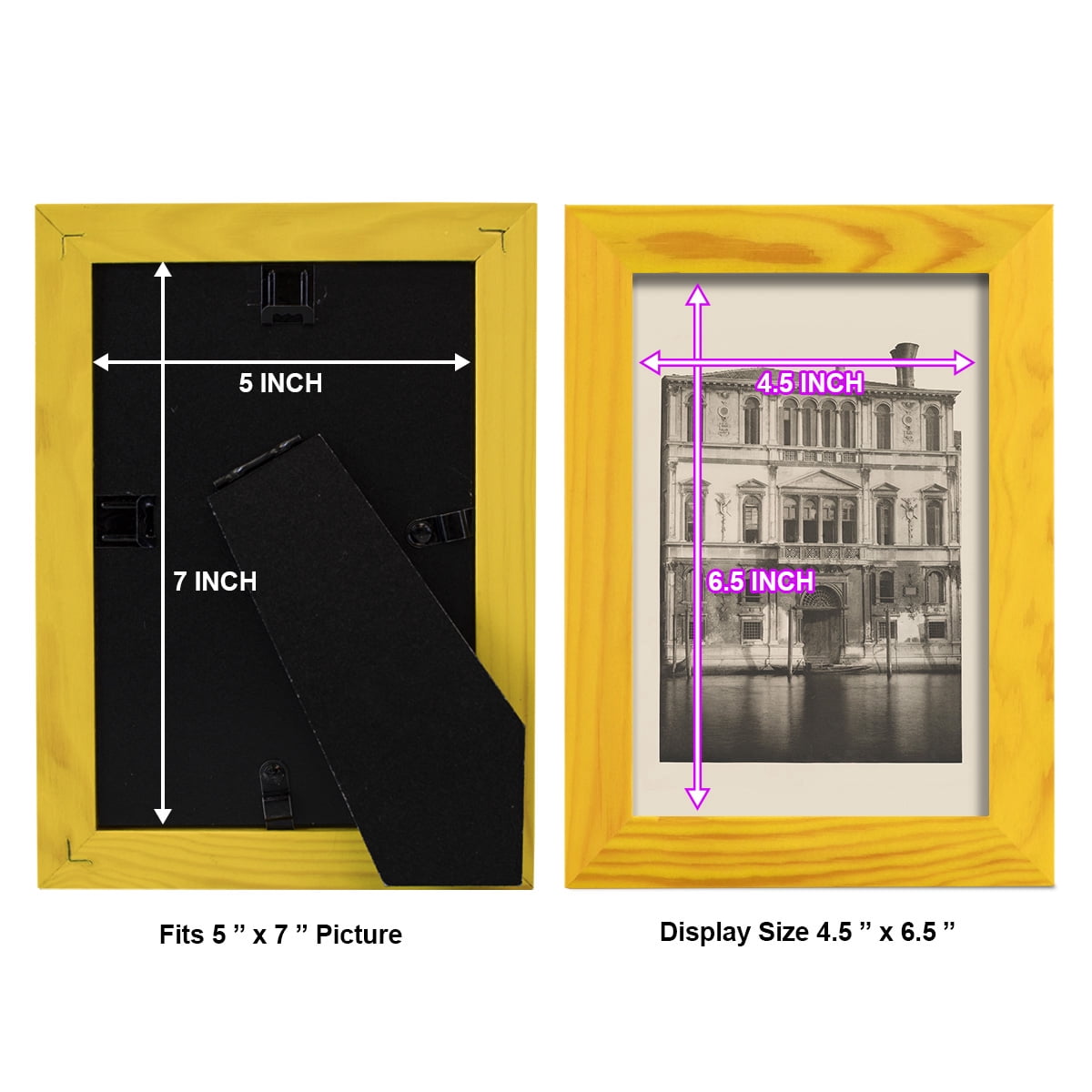Vintage Views of Venice I - Framed Print w/glass - Sunflower Yellow