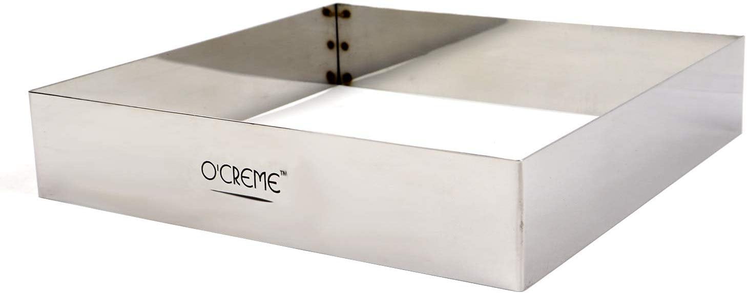 O'Creme O'Creme Cake Ring Sturdy Stainless Steel Square Pastry Ring 8