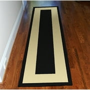 Angle View: Orian Edge Runner Rug 1'11" x 7'5", Black