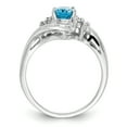 thumbnail image 2 of Primal Gold 14 Karat White Gold 7x5mm Oval Blue Topaz and Diamond Ring, 2 of 7