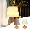 thumbnail image 1 of Fiudx Lámpara de Mesa, Regulable En 3 Direcciones, Pantalla de Tela de Lino Suave, Base de Madera Maciza, Bombilla Led Incluida, Ideal para Dormitorio, Oficina y Dormitorio, Fácil Instalación, Tamaño, 1 of 7