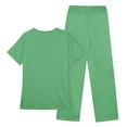 thumbnail image 4 of JGNGSHN Scrub Sets for Woman Solid Color V-Neck Short Sleeve Long Pants Nurse Uniform with Pock Green XL, 4 of 6