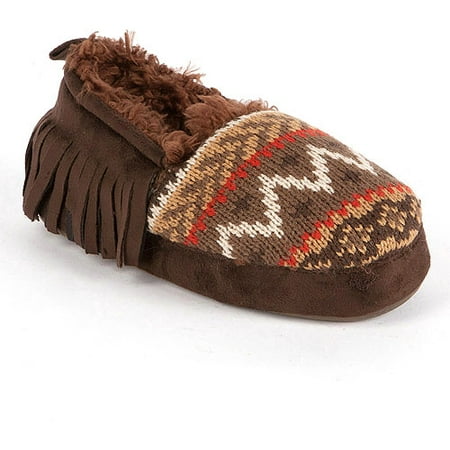 MUK LUKS Boys' Daniel Fairisle Fringe Moccasins
