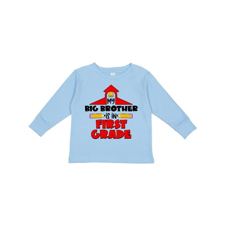 

Inktastic My Big Brother is in First Grade School House with Bell Gift Toddler Boy or Toddler Girl Long Sleeve T-Shirt